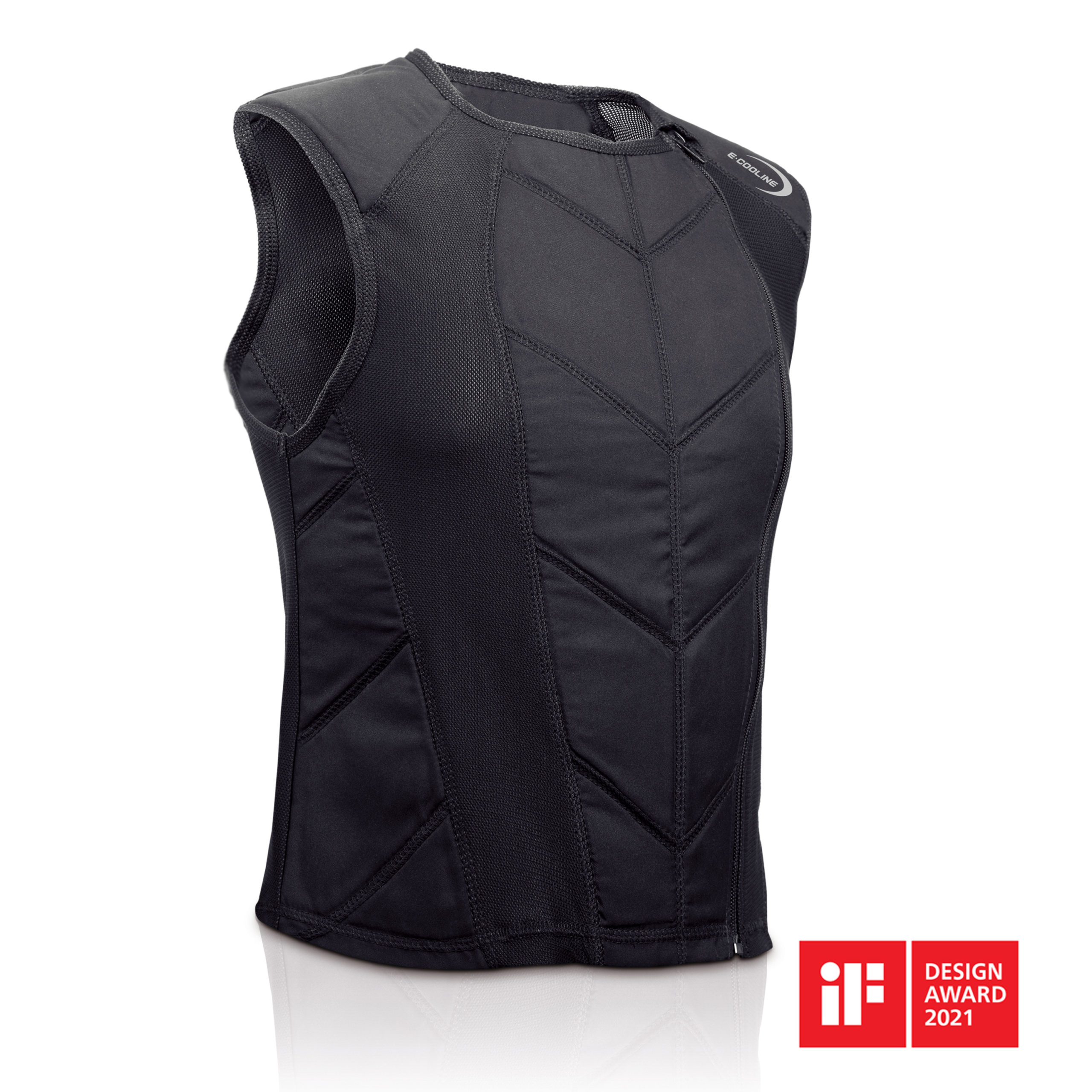 E.COOLINE Powercool SX3 RaceVest - gilet sportivo refrigerante - condizionatore da indossare Gilet sportivo refrigerante con cerniera E.COOLINE di colore nero