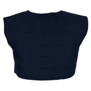 Retro del gilet refrigerante E.COOLINE SX3 di colore blu, con chiusura in velcro
