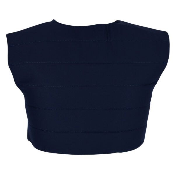 Retro del gilet refrigerante E.COOLINE SX3 di colore blu, con chiusura in velcro