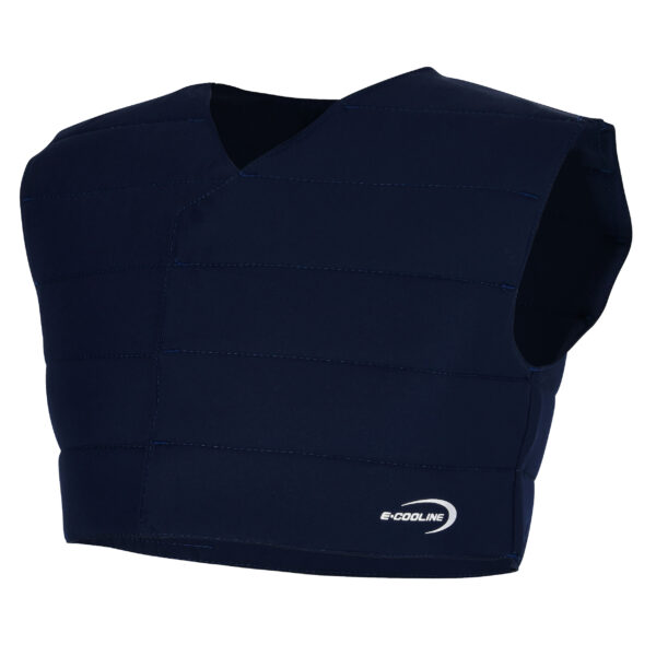 Gilet refrigerante E.COOLINE SX3 di colore blu, con chiusura in velcro