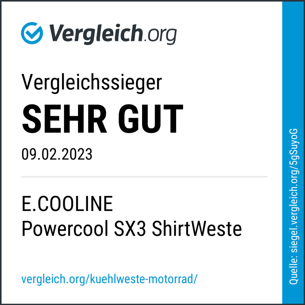 Logo Vergleichssieger: E.COOLINE Pwercool SX3 Shirtweste ist Vergleichssieger bei vergleich.org